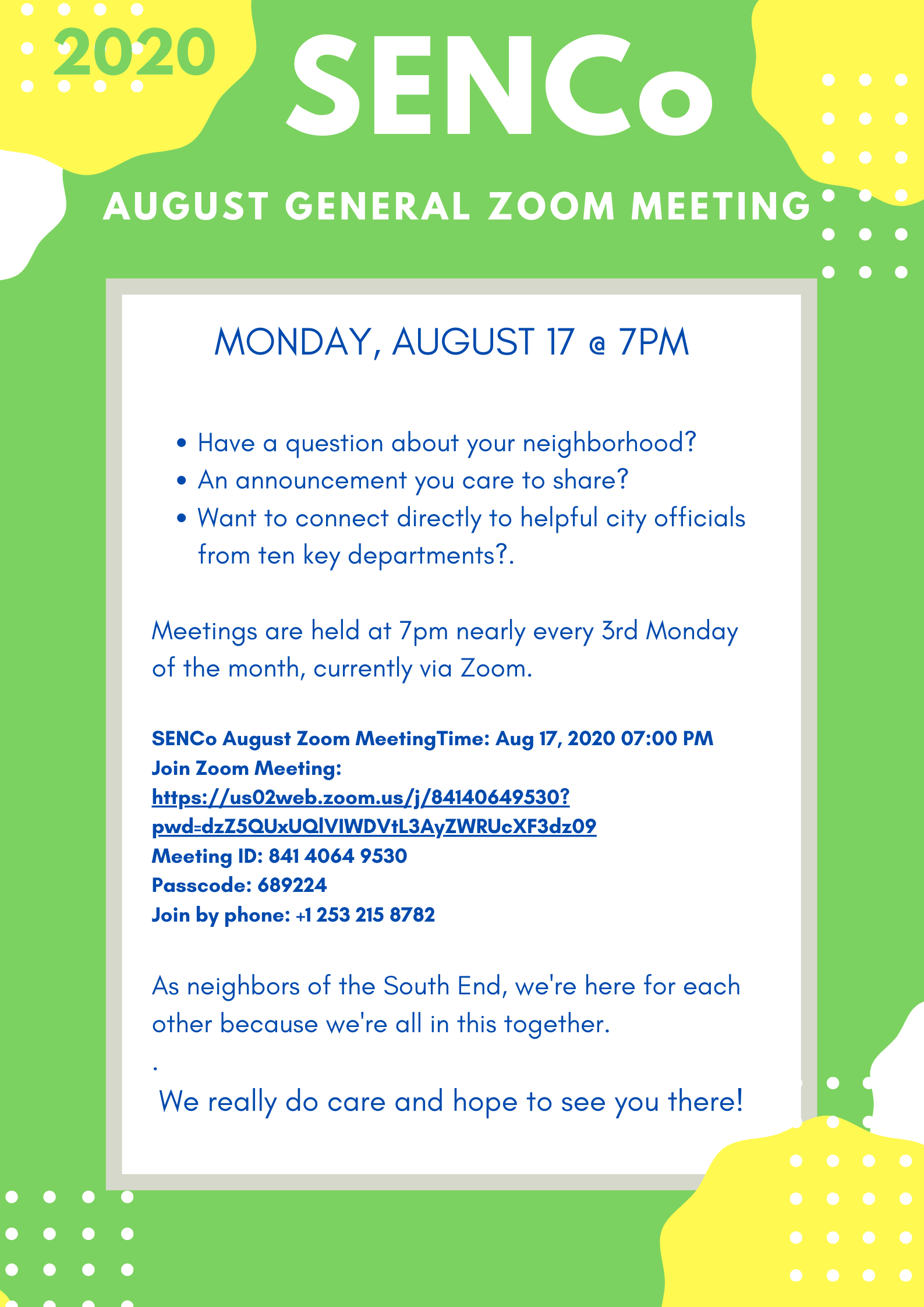 August 2020 Website Invite