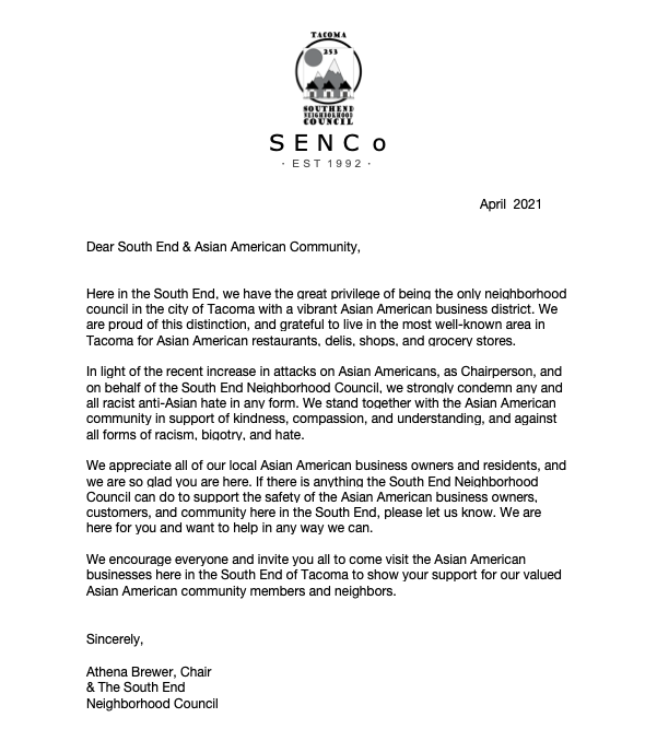 Asian American Support Letter